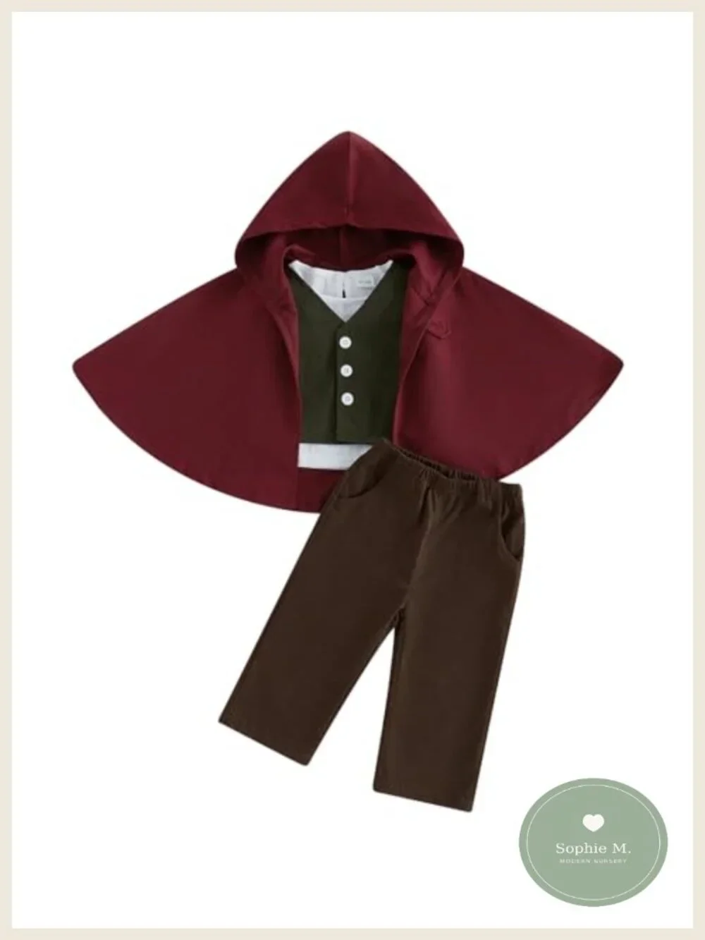 Toddler Boy Medieval Halloween Costume 4pc Set Hooded Cape